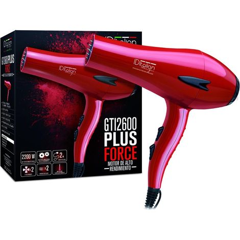 ID Italian Design - Sèche Cheveux Professionnel GTI 2600 Force Plus - Puissance 2200W - Moteur AC Haute Performance - 2 Vitesses et 3 Modes de Chaleur - Couleur Rouge (1/5)