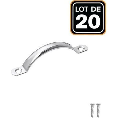 Lot de 20 poignées de porte d'armoire en acier inoxydable - Poignées de meuble - Poignées de tiroir avec vis (1/5)