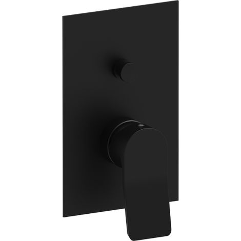Mezclador de ducha empotrado con desviador de 2 vías en negro mate Paffoni TILT TI015NO Negro mate - 2 salidas (1/2)