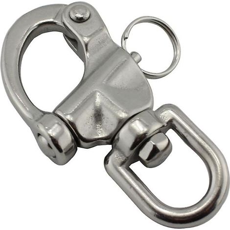 Mousqueton à ressort circulaire en acier inoxydable, émerillon, clip à ressort, accessoire pour bateaux (1/5)