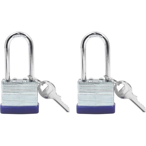 Lot de 2 Cadenas avec clés, Cadenas à Anse Longue, Robustes, résistants aux intempéries, pour unités de Rangement, casier de Salle de Sport, Hangar, Garage, clôture (1/5)