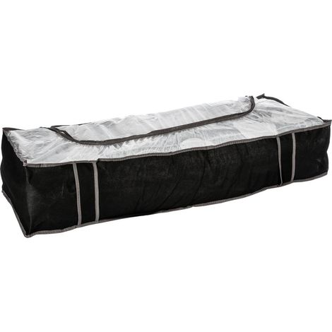 5Five Simply Smart – Housse de rangement lit pliable noire 106x45x20 cm – En polypropylène pour stockage sous lit – Accès rapide à vos affaires (1/3)