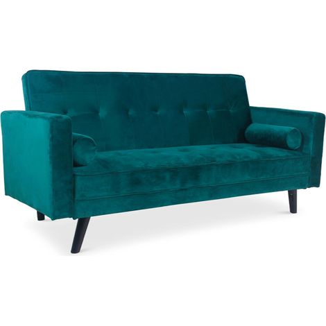 Canapé Convertible 3 Places Scandinave "Navya" Vert (1/3)