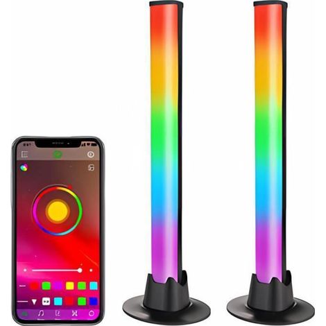 Barre Lumineuse LED - RGB - Synchronisation Musique - 10 Modes Scène - Pour Salon Intérieur - 2 Pièces (1/4)