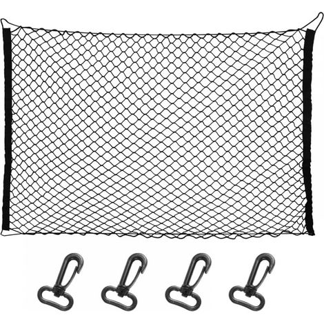 Dog Barrier Net for Car, 51 x 35 Inches Adjustable Car Boot Net with Four Hooks Durable Pet Safety Fence for Trucks SUV Car (1/5)