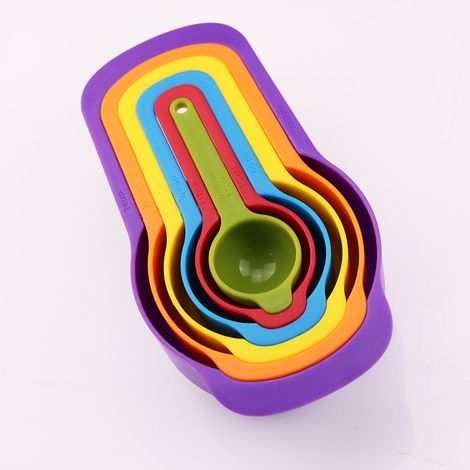 Ensemble de 6 tasses et cuillères doseuses – format compact – plastique robuste – facile à nettoyer – compatible lave-vaisselle (1/5)