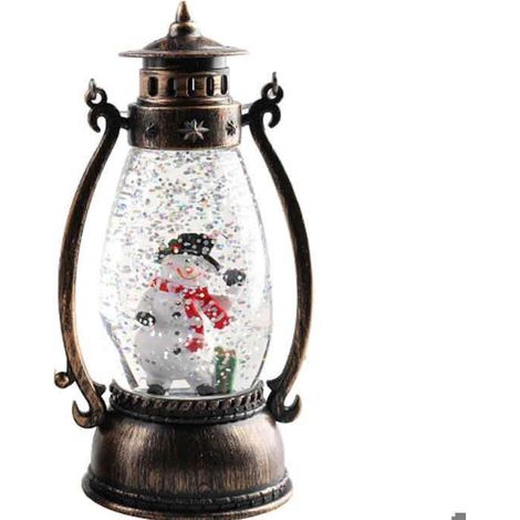 Boule à neige de Noël en forme de bonhomme de neige, Père Noël musical, grande lanterne lumineuse de style rétro, boule à neige (1/5)