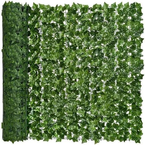 Clôture de lierre artificiel, haie artificielle et plante de lierre artificiel - 1 x 3 mètres, pour la décoration de jardin