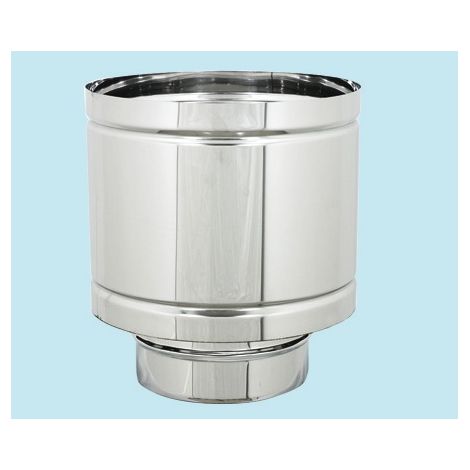 Fumaiolo a botte inox Ø8 cm – Antivento e antipioggia – Acciaio AISI 304 (1/3)
