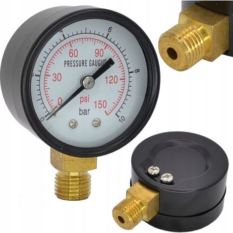 Ibo Manomtre de Réducteur - 0-10 bar - 1/4" - Précis et Fiable - Mesure de Pression (1/5)