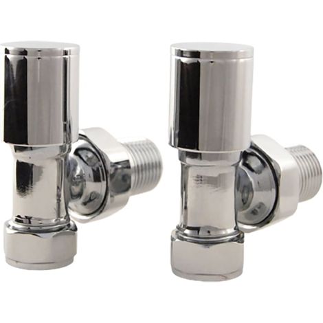 West Apex Angled Manual Radiator Valves Pair - Chrome (1/5)