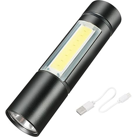 Mini lampe torche LED portable, lampe latérale rechargeable longue portée, petite lampe torche pour l'extérieur et la maison. (1/5)