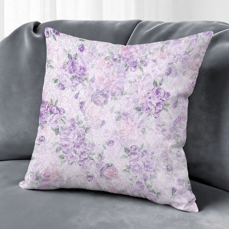 Housse de coussin fleurs feuilles vertes papillon, décoration canapé-lit salon intérieur,40×40cm (1/5)