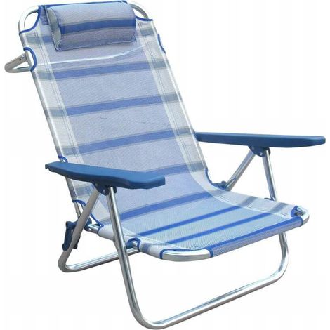 spiaggina mare prendisole in alluminio con braccioli cm 65 x 67 x 83 h (1/2)