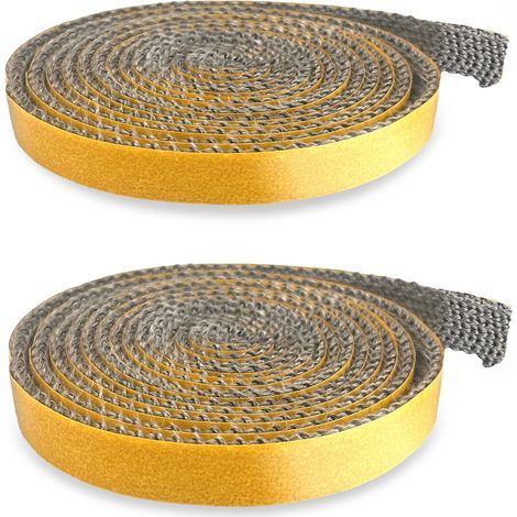 Meter Kamindichtungsband, selbstklebend, hitzebeständig, für Kaminofentüren (3x10/15mm) (1/5)
