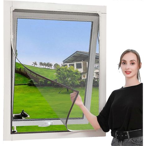 80 x 150 cm Magnetic Cuttable Anti-Insect Window Mosquito Net, Magnetic Mosquito Net Curtain with Adjustable Frame, Washable, No Punching Needed, Fire (1/4)
