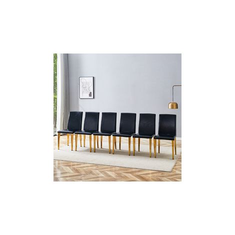 Chaises noir dore brillant simili cuir metal (1/5)
