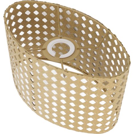 Abat-jour ovale creux en métal gravé, compatible avec les douilles E27 et E14, jaune (1/5)
