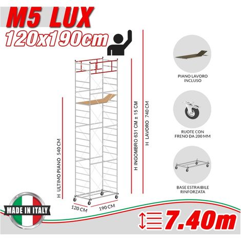 Trabattello M5 LUX Altezza lavoro 7,40 metri