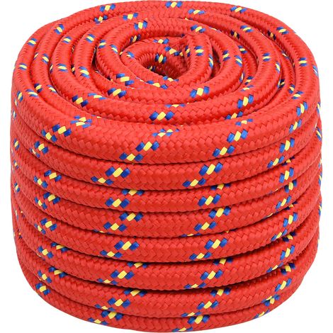Corde polyvalente tressée - polypropylène - Ø 20 mm - 100 m - rouge