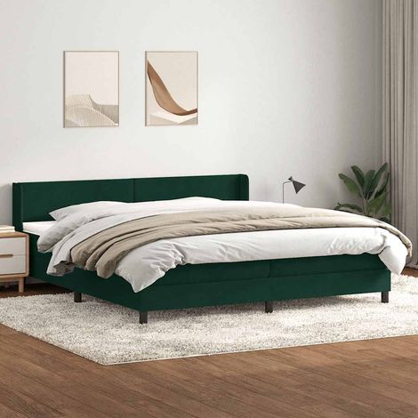Boxspringbett mit Matratze Dunkelgrün 180x220 cm Samt (1/5)