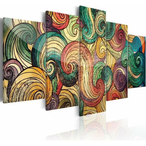 Tableau vagues colorées - 200 x 100 cm (1/4)