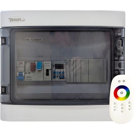 Cuadro Eléctrico para Piscina en Caja IP65 de Alta Calidad Bomba hasta 0,5CV Transformador 60W/DC, Contactor y controlador WIFI 4 hilos