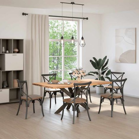 Maison Exclusive - Pied de table à manger en forme d'araignée, noir, 120 x 68 x (72-73) cm, acier
