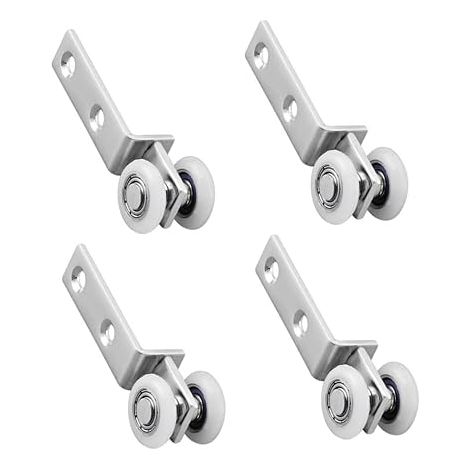 Curtain Rollers 20mm Silent Sliding Door Rollers Aluminium Alloy Sliding Door Roller for Hanging Photos Wardrobe Doors 4 Pack (1/5)