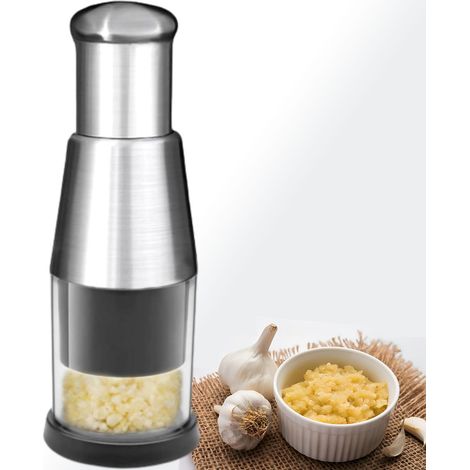 Picadora de ajo mini compacta mejorada, prensa manual funcional, picadora de ajo manual de acero inoxidable, prensa de ajo, picadora de ajo manual de acero inoxidable (1/5)