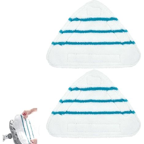2 Pièces Housses en Microfibre Balai Vapeur Steam Accessoire Chiffons universel Triangle lavable pour Nettoyeur Vapeur Hot Spray, Blanc Microfibre Steam Mop Pads Lavables En Machine (1/5)