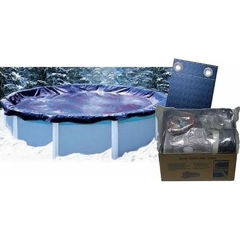 Bâche d'hiver ronde pour piscine gonflable – Diamètre 5,48 m – Protection contre le gel, la saleté et les UV – Installation facile