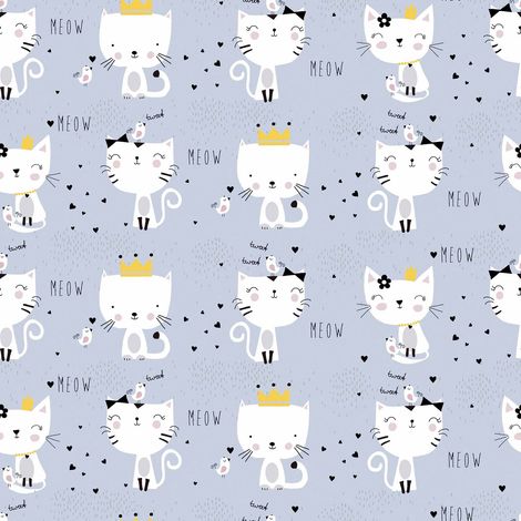 Papier peint enfant gris lavable motif chat Tapisserie violette animaux pour chambre bébé Papiers peints gris intissé pour chambre enfant (1/4)