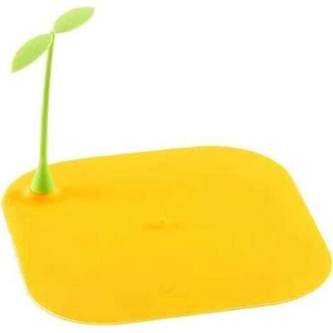 Filtre de Drain en Silicone Jaune – Protection Anti-Cheveux pour Baignoire, Évier et Douche – Lot de 4 (1/4)