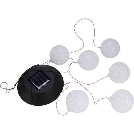 Lampe LED Solaire Suspendue Ronde - Décoration Extérieure - 360° Éclairage Doux - Interrupteur Manuel - 1 Pièce (1/5)