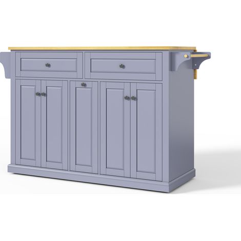 Isla de cocina móvil con tablero abatible, MDF, 121 x 69 x 89 cm, HOMVRA (1/5)