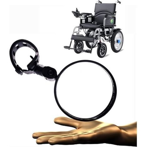 Rétroviseur Pivotant à 360 ° ,Rétroviseur Grand Angle , Convient à La Conduite en Toute Sécurité d'un Fauteuil Roulant électrique (1/4)