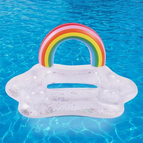 Porte-gobelet gonflable, plateau flottant 2 en 1, porte-gobelet flottant, porte-boissons gonflable pour piscine, plateau de bar gonflable (1/5)