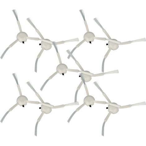 vhbw 10x spazzola laterale compatibile con Mova E30 Ultra robot aspirapolvere - Set spazzole, bianco