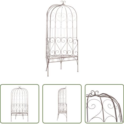 vidaXL Antik Braun - Gartenbank 95 cm Eisen Antik Braun (1/5)