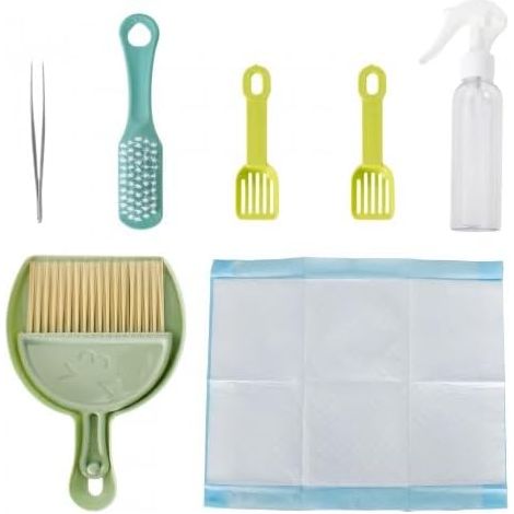 Pet Cleaning Kit Brush Dustpan with Spray Bottle for Rabbits, Guinea Pigs, Hamsters Practical and Eco-Friendly for Cages and Narrow Spaces (1/5)