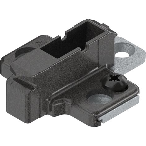 BLUM CLIP ONYX Kreuzmontageplatte, Zink, Schrauben, Distanz 9 mm (1/4)