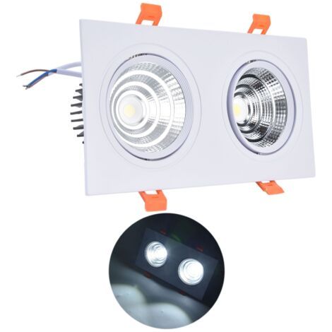 Jeffergarden Downlight COB 2x7W 6000K 100-264V, plafonnier réglable intégré avec pilote LED pour chambre à coucher (1/4)