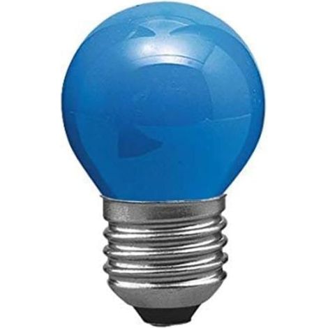 Ampoule Sphérique E27 - 1 Unité - Verre Bleu Dépoli - Éclairage d'Ambiance 25W - Pour Lustres et Veilleuses - 70x45mm