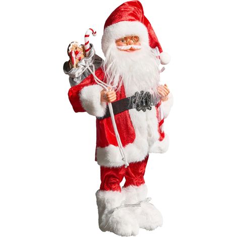 Decorative Figurine Red Fabric and Synthetic Material Santa Claus Father Christmas Figure Xmas Ornament ORMSAVATNET (1/5)
