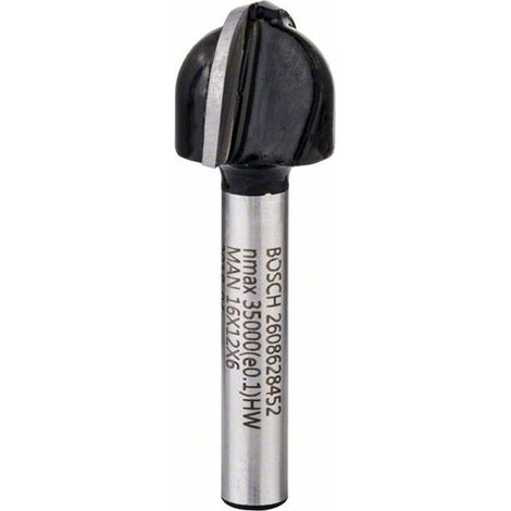 Bosch PRO Hohlkehlfräser, 6 mm, R1 8 mm, D 15,9 mm, L 12,3 mm, G 45 mm