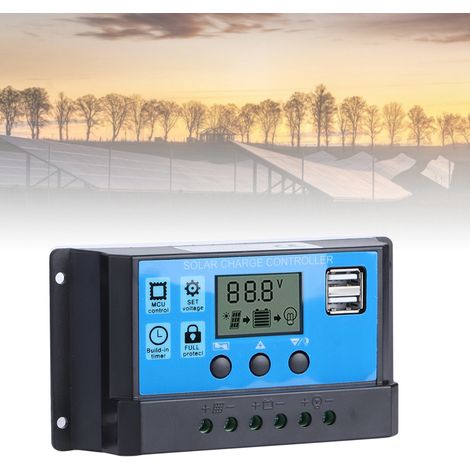 Régulateur Solaire PWM 60A avec Double Port USB 5V et Écran LCD pour Batterie Panneau Solaire (1/5)