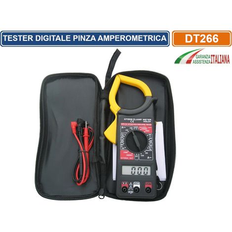 PINZA AMPEROMETRICA DIGITALE TESTER TENSIONE AC DC MULTIMETRO CON PUNTALI