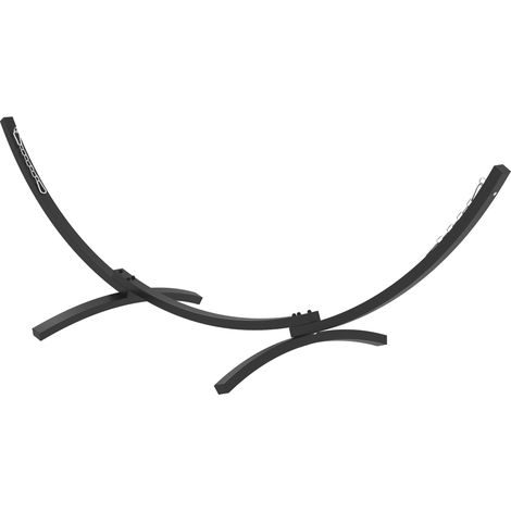 Stabiles, 360 cm langes Hängemattengestell aus epoxidbeschichtetem Metall für Hängematten mit einem Durchmesser von 270–330 cm, grau