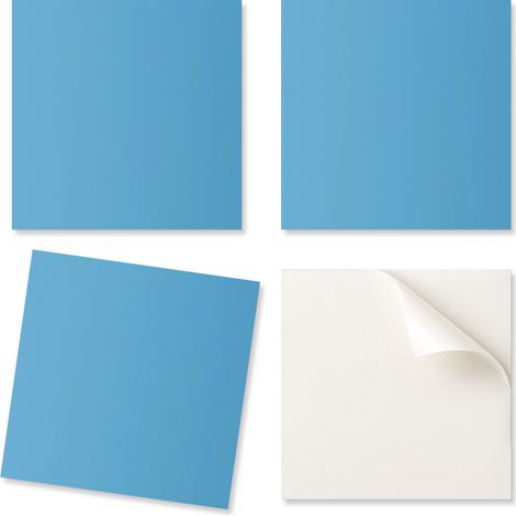 Azulejos decorativos de vinilo autoadhesivos con estampado, azul cielo, 9x30x30 cm